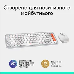 Комплект клавіатура та миша Logitech POP Icon Combo Bluetooth UA Off-White [920-013141] [121101] - мініатюра 5