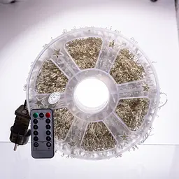 Новорічна гірлянда Хвойна лапа кімнатна роса 50 м 1000 LED, кімнатна гірлянда роса зелений провід Біле сяйво Garlando D1000L50MGW - мініатюра 7