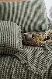 Вафельне покривало Norah Khaki 240x260см +2 наволочки 50x70см Saheser pbe0052236 - мініатюра 3