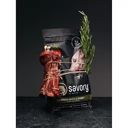 Сухий корм для собак всіх порід Savory Adult All Breeds багатий на свіжу качку та кролика 1 кг (кролик і утка) - мініатюра 6