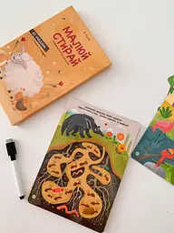 Розвиваючі багаторазові картки для дітей ROSUM Малюй-Стирай з маркером, 60 завдань, 2+ - мініатюра 5