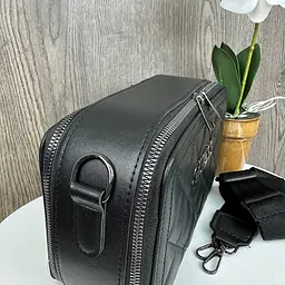 Сумка жіноча маленька через плече стильна крос-боді чорна стьобана - мініатюра 7