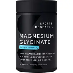 Магній гліцинат Sport Research Magnesium Glycinate 160 mg 60 softgels (1086-2023-10-4403)