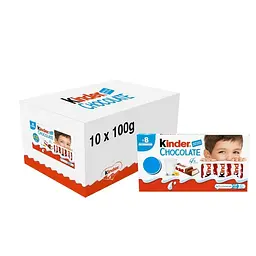 Упаковка молочного шоколаду Kinder Chocolate 100 г х 10 шт