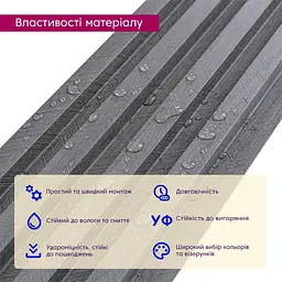Рейка декоративна Sticker Wall WPC стінова 3000х165х23мм Вугілля SW-00001534 - мініатюра 3