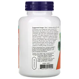 Вітаміни та мінерали NOW Chromium Picolinate, 250 вегакапсул - мініатюра 3