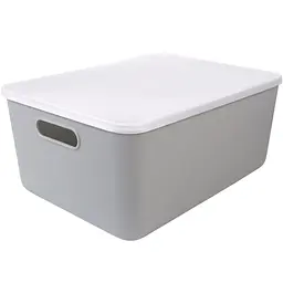 Комплект XL: ящик для зберігання МВМ My Home FH-13 XL 360х257х160 мм та кришка FH-16 сірий (FH-13/FH-16 GRAY)
