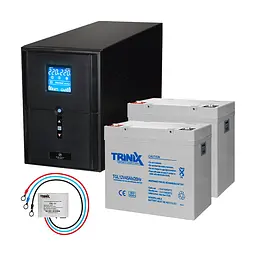 Комплект резервного живлення: Kraft PSW2000VA/1600W(LCD)24V UPS + гелева батарея 1143 Вт*год (42-00063-2)
