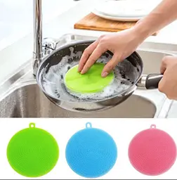 Губка мочалка прихватка для посуду силіконова Better Sponge 4 в 1, Kitchen Master Блакитний 85751 - мініатюра 3