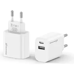Зарядний пристрій Grand-X 1xUSB-C + 1xUSB 21W OCP white (CH-21W) - мініатюра 2