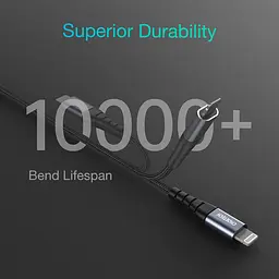 Кабель Choetech Lightning USB Type-C to Lightning 20W 1.2m Black (IP0039-BK) - мініатюра 3