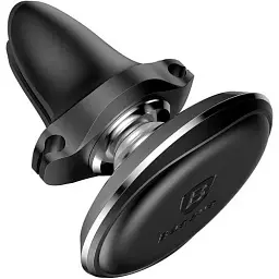 Автомобільний тримач холдер Baseus Magnetic Air Vent Car Mount Holder with cable clip SUGX020001 Black - мініатюра 3