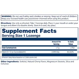 Вітаміни Solaray Vitamin B12, 2000 мкг Natural Cherry 90 льодяники - мініатюра 2