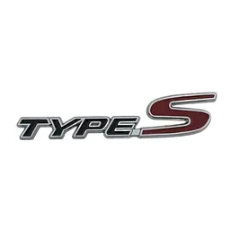 Емблема напис typeS для Honda Чорна+Червона 150х32мм метал (на скотчі)