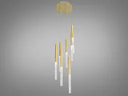 Люстра стельова LED Diasha 3007/8G, 24W, 8 ламп, золото, IP20, для коридору та вітальні