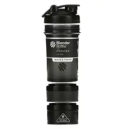 Шейкер спортивний BlenderBottle ProStak 22oz/650 мл з 2-ма контейнерами Black (PS 22oz Black/Black) - мініатюра 3