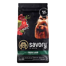 Сухий корм для собак малих порід Savory Breeds rich in Fresh Lamb зі свіжим м'ясом ягняти 1 кг - мініатюра 2