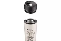 Термокружка Ardesto Сoffee Time Meowning AR-2645-WС 450 мл бежевий - мініатюра 3