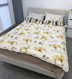 Ковдра євро зимова стьобана з холофайбера Arda Camell wool 41075 195х215 см - мініатюра 2