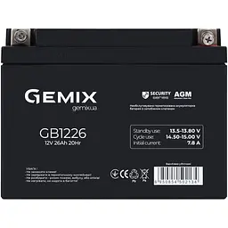 Акумуляторна батарея для ДБЖ Gemix AGM 12 V / 26 А*ч (GB1226) - мініатюра 2