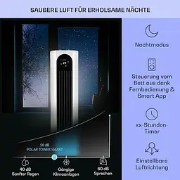 Мобільний кондиціонер вентилятор Klarstein Polar Tower Smart 4 -in-1 (10035830) - мініатюра 4