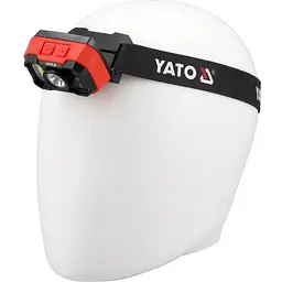 Ліхтар на чоло діодний з датчиком YATO 8 Вт живлення Li-Po акумулятор 3.7 В 1.2 АГод режими 1000/ 500/ 100 Lm (YT-085942) - мініатюра 4
