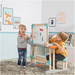 Парта-трансформер Smoby Toys дерев'яна з мольбертом-дошкою 2 в 1 розкладна (420304) - мініатюра 5