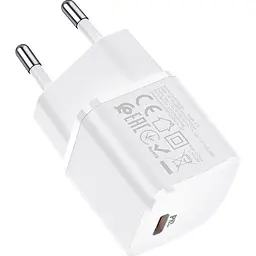 Мережевий зарядний пристрій Hoco N10 1-Type-C White [112166] - мініатюра 5