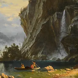 Інтер'єрна картина Індіанська риболовля, Альберт Бірштадт, Albert Bierstadt, репродукція картини, 60×90 см (id7004) - мініатюра 6