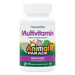Вітаміни та мінерали NaturesPlus Animal Parade Children's Multivitamin 180 жувальних таблеток Виноград