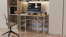 Комп'ютерний стіл Ferrum-decor Тім 75x140x70 білий ДСП Дуб Сонома 16мм (FRD-101382)