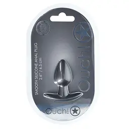 Анальна пробка Ouch! Smooth Anal Plug Metallic S 6.5 см (сірий) - мініатюра 6