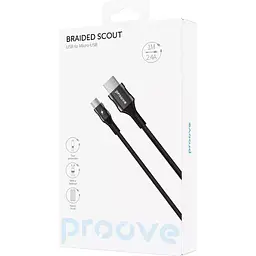 Кабель Proove Braided Scout USB-A to Micro USB 2.4A 1m Black (CCBS20001301) [130725] - мініатюра 5