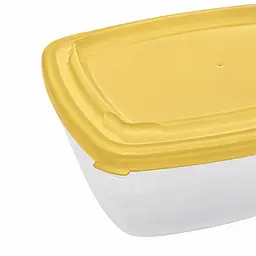 Контейнер судок харчовий лоток з кольоровою кришкою 1.5 л 20×15×8 см, Господар Жовтий 87887 - мініатюра 6