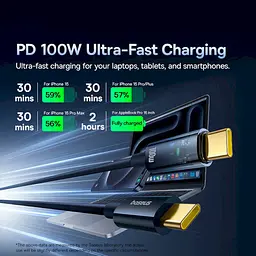 Кабель Baseus Explorer Charging with Auto Shutdown Cable Type-C to Type-C 100W 2m P10319704321-01 Blue - мініатюра 5