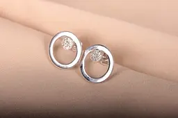 Сережки пуссети з білого золота S-0095