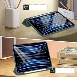 Чохол-книжка BeCover Tri Fold Soft TPU з кріпленням Apple Pencil для Apple iPad Pro 12.9 2020/2021/2022 Dark Green (711116) - мініатюра 3