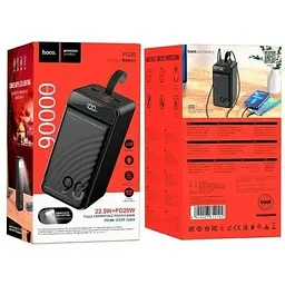 Портативна батарея Hoco J123D 90000mAh Element power bank with digital display чорна 6942007612104 - мініатюра 8