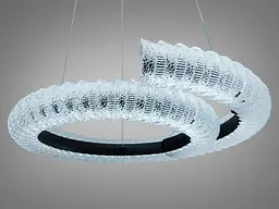 Сучасна підвісна LED люстра Diasha MD2509/600BK чорна кільцева з пультом 56 см - мініатюра 3