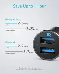 Зарядний пристрій для авто Anker 24 W PowerDrive 2 Alloy A2727 (А2727011) 4.8A 2 USB-A - мініатюра 5