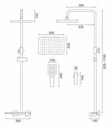 Душова система Rea Helix black з виливом REA-P6618, Чорний матовий - мініатюра 9