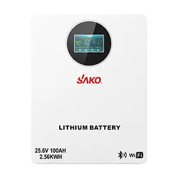 Акумуляторна батарея літій-залізо-фосфатна LiFePO4 100А*год 25.6В 2560Вт*год Sako Li-Sun series SK-25.6V100Ah настінний / підлоговий монтаж (42-00243) - мініатюра 2