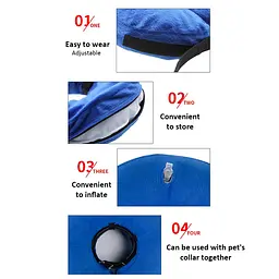 Захисний надувний нашийник для собак Derby Protective Inflatable Dog Cone Collar Blue, XL - мініатюра 5