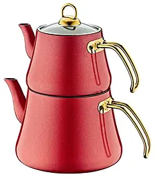 Двоярусний чайник O.M.S. Collection 8203-L Red (1,2/2,2 л.)
