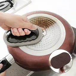 Губка з ручкою для чищення каструль та сковорідок, Kitchen Master Сірий 87283 - мініатюра 2