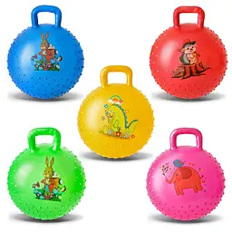 Стрибковий м'яч із ручками Hopper Ball, жовтий ПВХ 45 см (RB26504) в асортименті