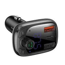 FM-трансмітер Baseus T Shaped S-13 Car Bluetooth MP3 Player (PPS Fast Charger Edition) Чорний