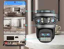 Вулична WiFi IPкамера Besder A22YQQS 20Мп 4 об'єктиви Zoom 10-кратний чорна - мініатюра 9