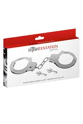 Металеві наручники Fetish Tentation Adjustable metal wrist cuffs, 2 ключі - мініатюра 4