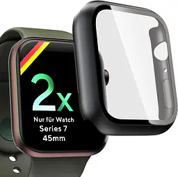 Захисний чохол бампер Utection для Apple Watch Series 45 мм 7/8/9 набір з 2 шт чорний (SKU-067)
